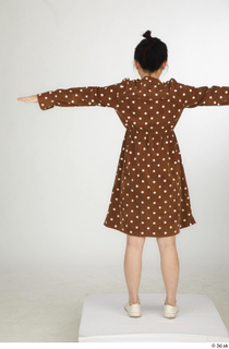 Aera brown dots dress casual dressed standing t poses white…